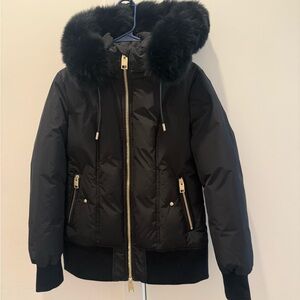 Women's Fox Fur-Trimmed Puffer Jacket NEW SZ PS Nicole Benisti Canada goose